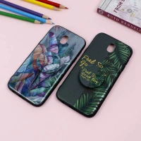 قاب فانتزی برجسته + پاپ سوکت طرح گل سامسونگ J5 Pro سری D