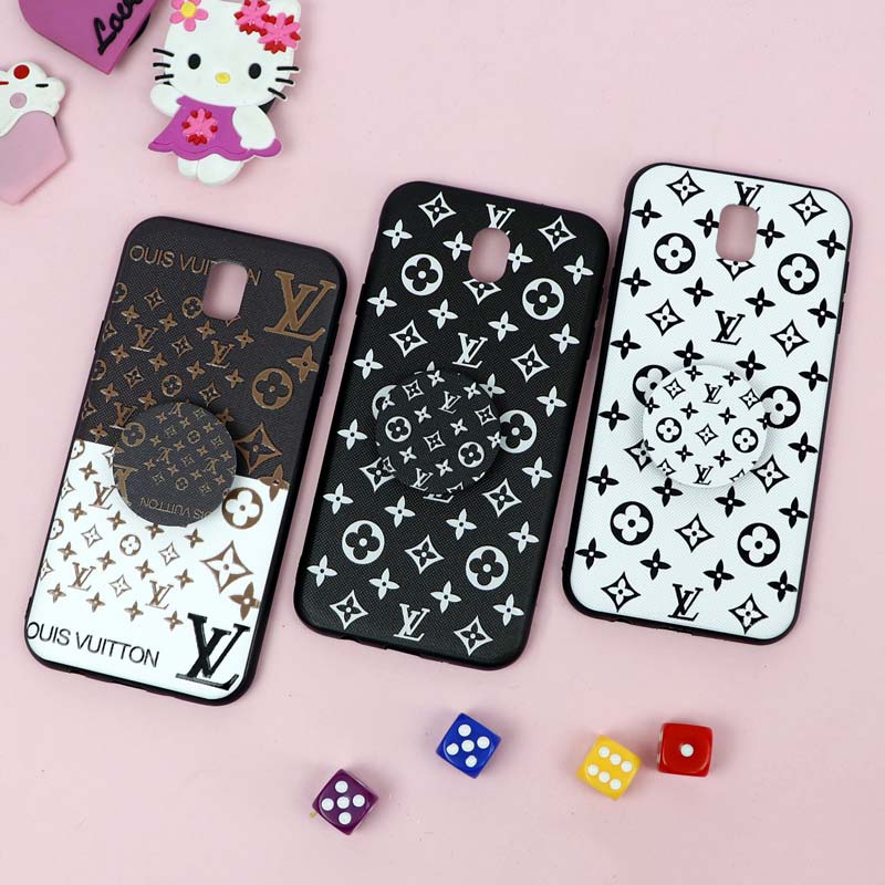 قاب فانتزی برجسته + پاپ سوکت طرح LV سامسونگ J7 Pro سری D