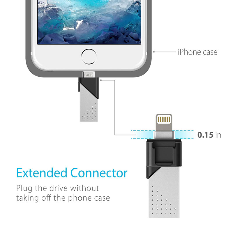 فلش ۶۴ گیگ سیلیکون پاور Silicon Power Dual Z50 2in1 OTG Lightning USB3.1