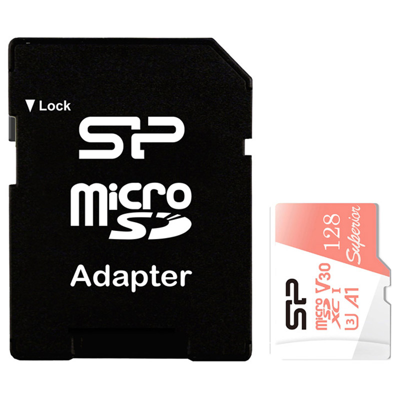 رم میکرو 128 گیگ سیلیکون پاور Silicon Power Superior A1 V30 U3 100MB/s + خشاب