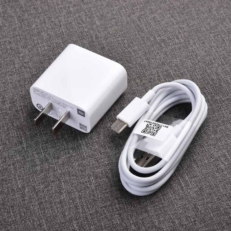 شارژر دیواری فست شارژ Xiaomi MDY-10-EC QC3 PD 3A 18W سرجعبه + کابل Type-C و تبدیل دو به دو
