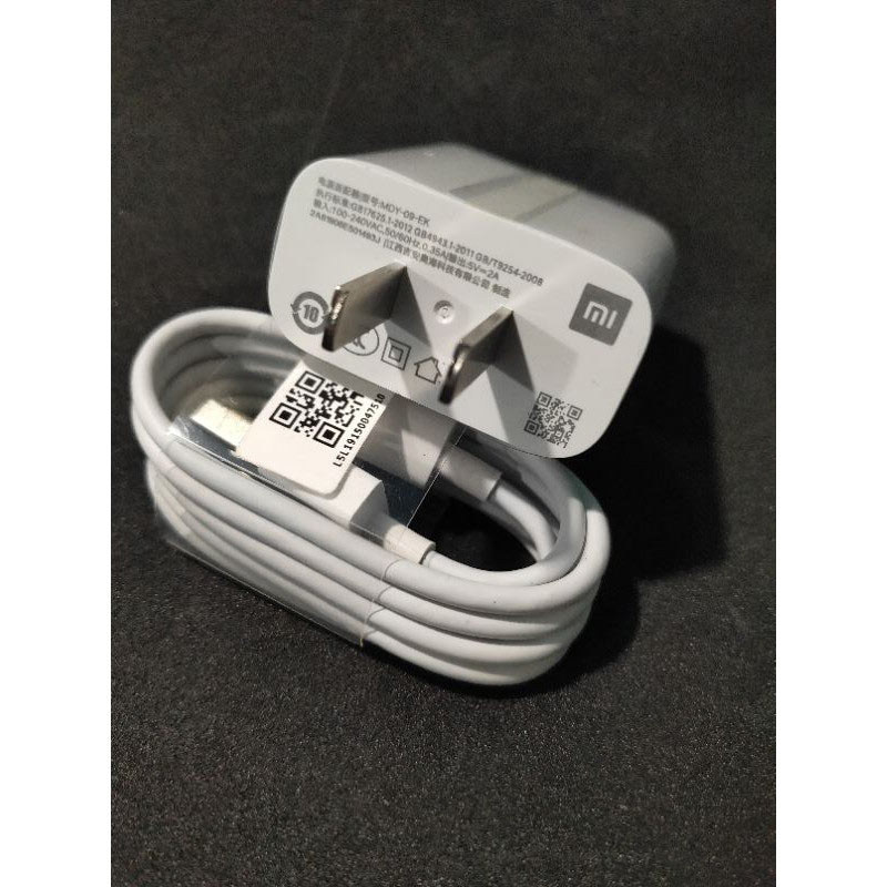 شارژر دیواری فست شارژ Xiaomi MDY-10-EC QC3 PD 3A 18W سرجعبه + کابل Type-C و تبدیل دو به دو