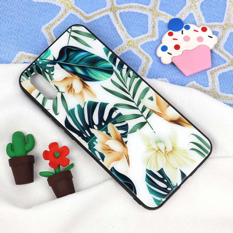قاب پشت گلسی طرح برگ Xiaomi Redmi 9A