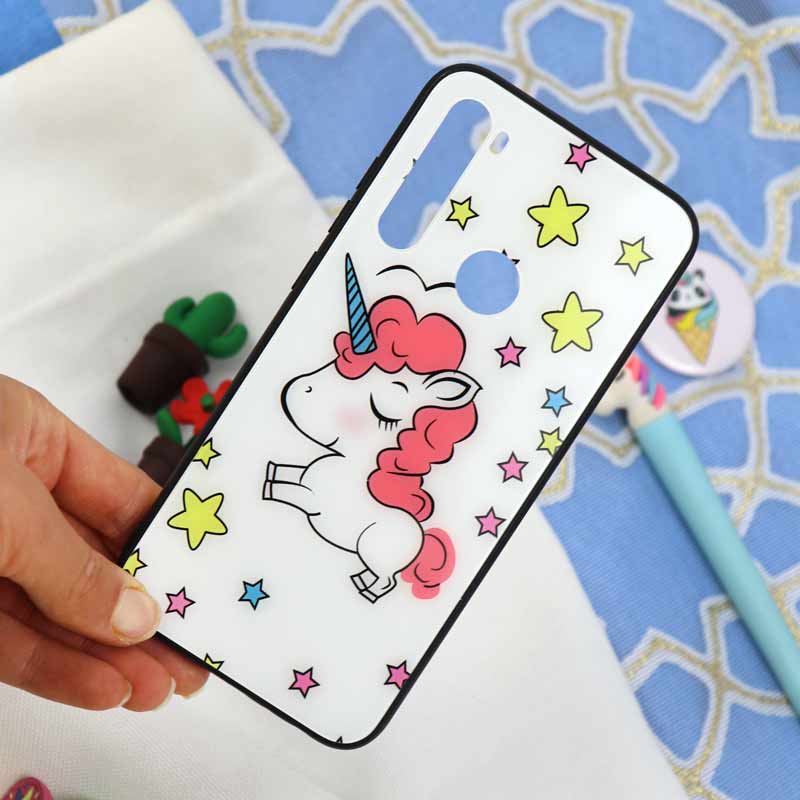 قاب پشت گلسی طرح یونیکورن Xiaomi Redmi Note 8