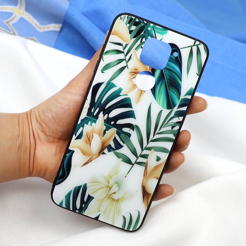 قاب پشت گلسی طرح برگ Xiaomi Redmi Note 9