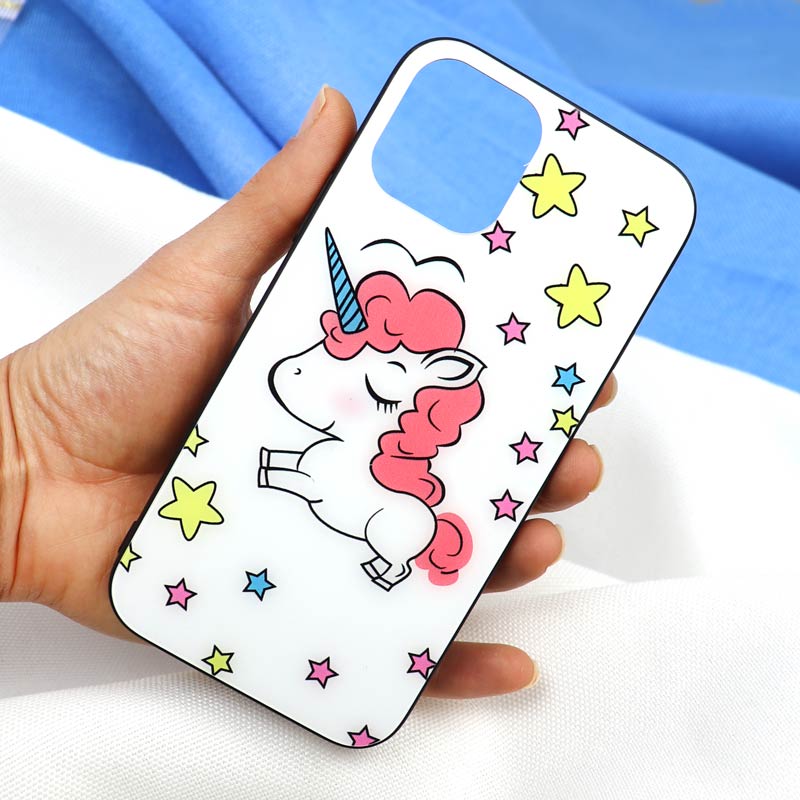 قاب پشت گلسی طرح یونیکورن iPhone 12