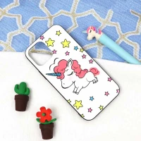 قاب پشت گلسی طرح یونیکورن iPhone 12