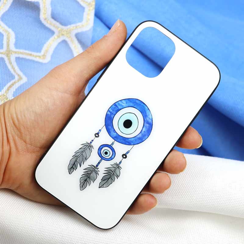 قاب پشت گلسی طرح چشم و نظر iPhone 12 Mini