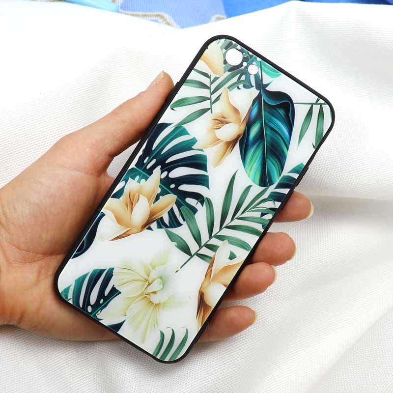 قاب پشت گلسی طرح برگ iPhone 6/6s