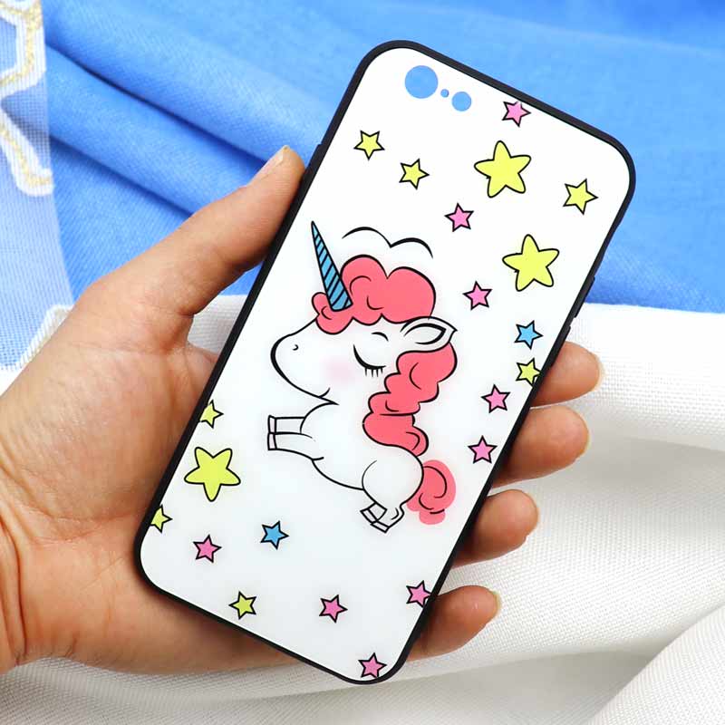 قاب پشت گلسی طرح یونیکورن iPhone 6/6s