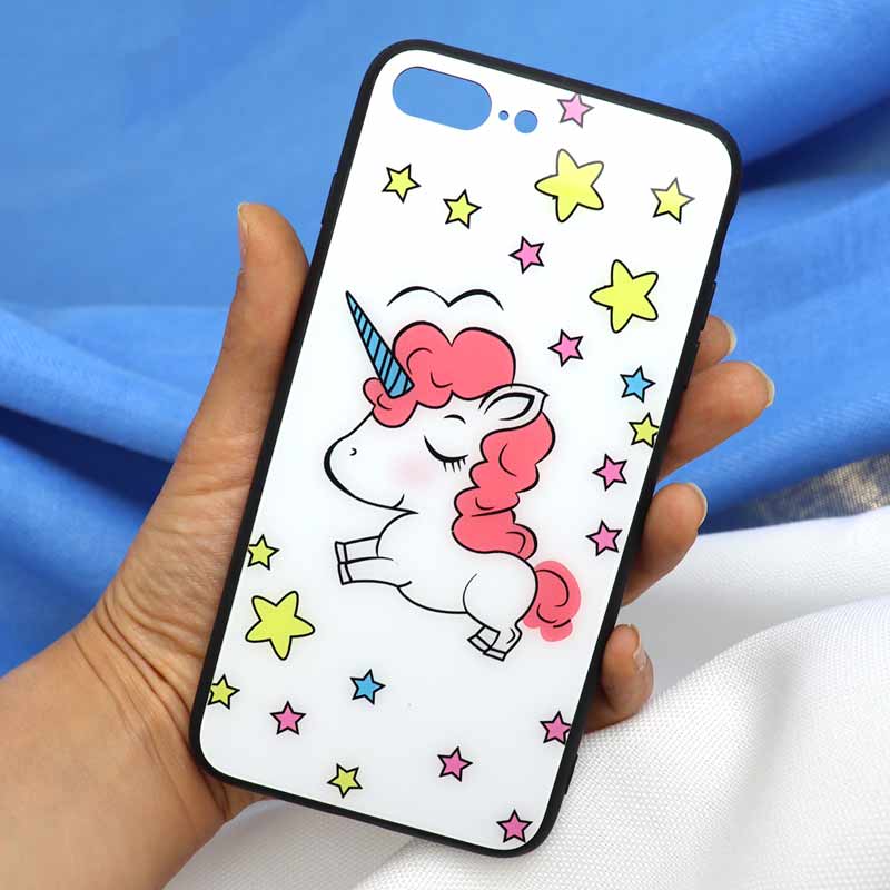 قاب پشت گلسی طرح یونیکورن iPhone 7 Plus / 8 Plus