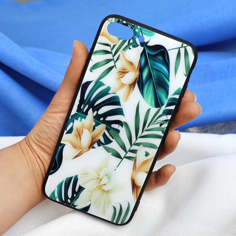قاب پشت گلسی طرح برگ iPhone 7 Plus / 8 Plus