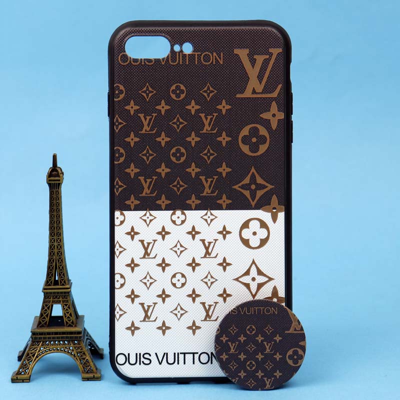 قاب فانتزی برجسته + پاپ سوکت طرح LV آیفون iPhone 7 Plus / 8 Plus سری D