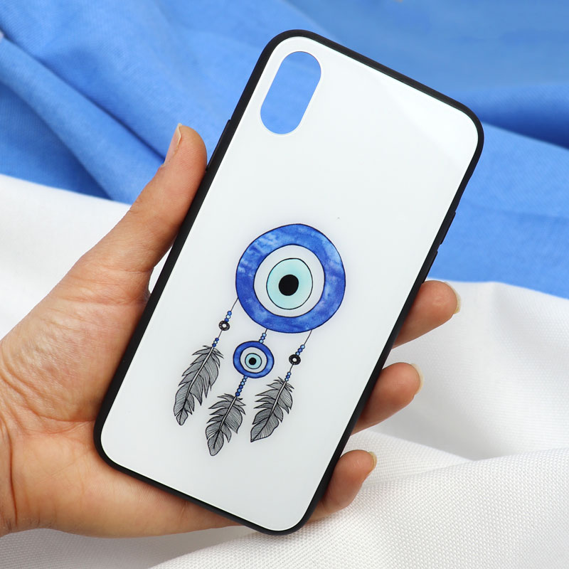 قاب پشت گلسی طرح چشم و نظر iPhone X/XS