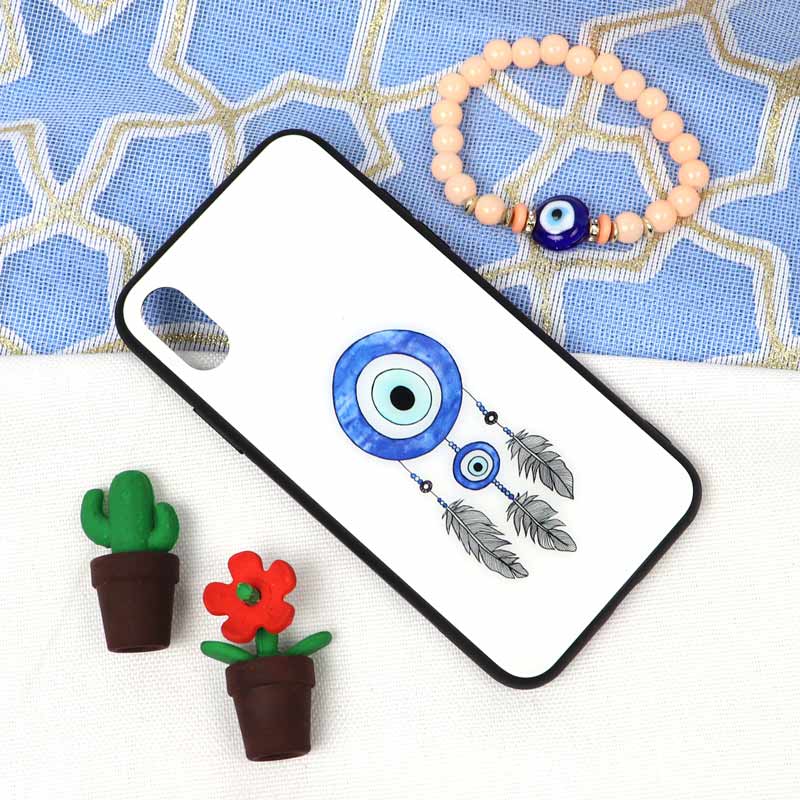 قاب پشت گلسی طرح چشم و نظر iPhone X/XS