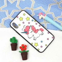 قاب پشت گلسی طرح یونیکورن iPhone X/XS