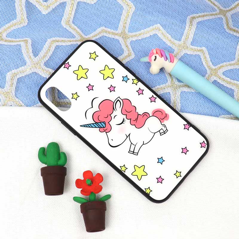 قاب پشت گلسی طرح یونیکورن iPhone X/XS