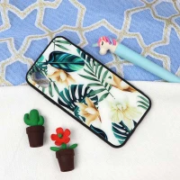 قاب پشت گلسی طرح برگ iPhone X/XS