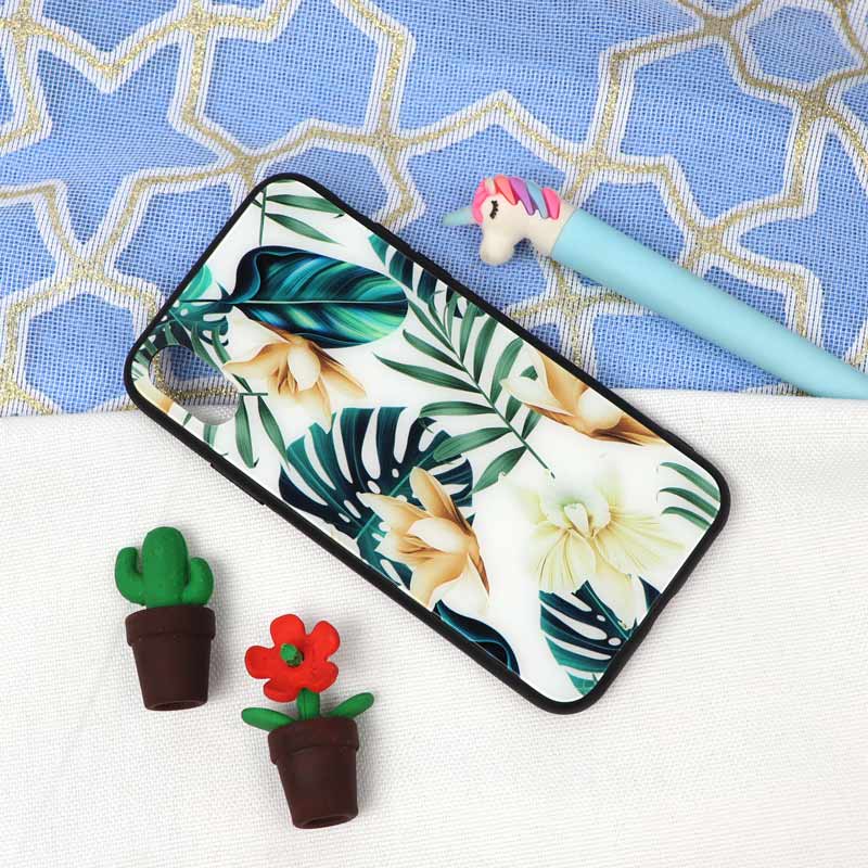 قاب پشت گلسی طرح برگ iPhone X/XS