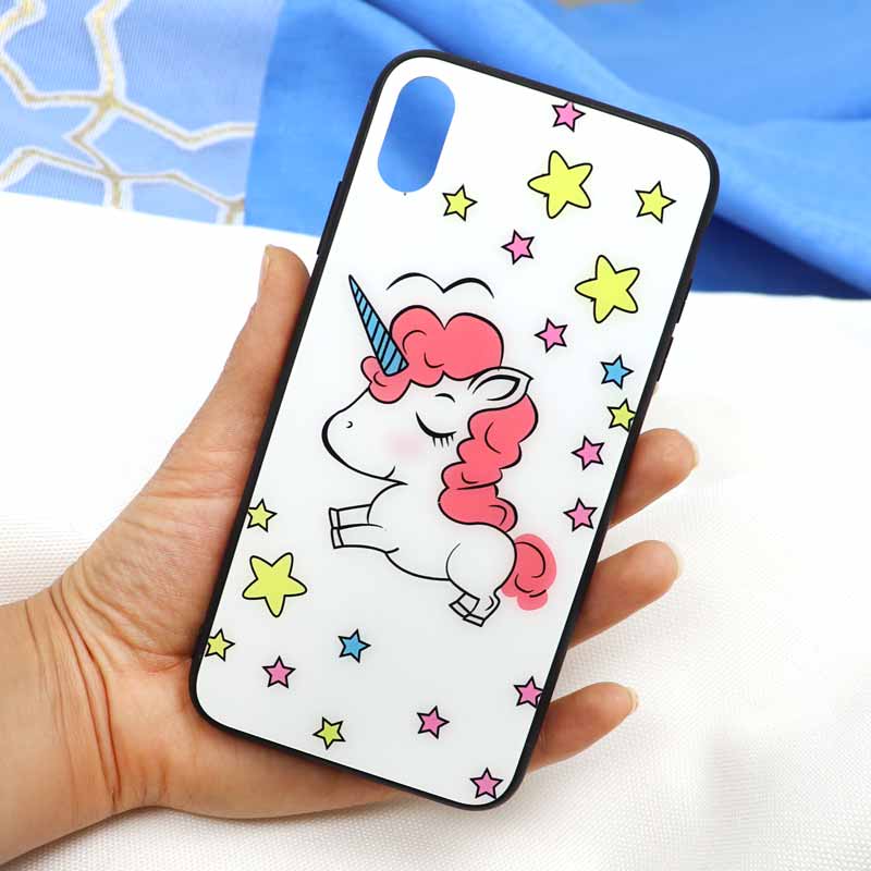 قاب پشت گلسی طرح یونیکورن iPhone XS Max