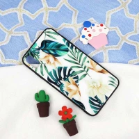 قاب پشت گلسی طرح برگ iPhone XS Max