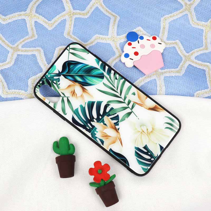 قاب پشت گلسی طرح برگ iPhone XS Max
