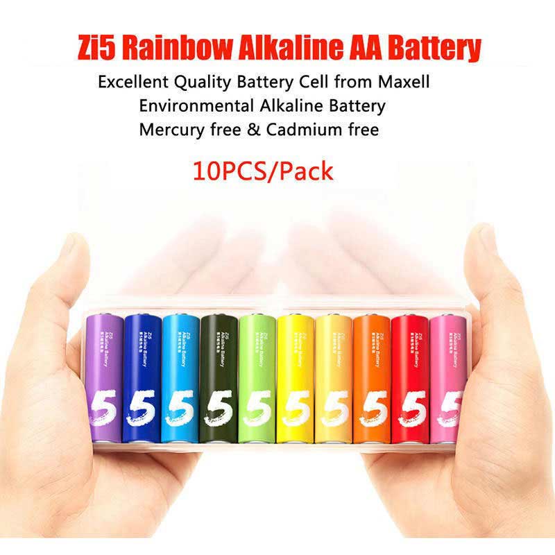 باتری قلمی Xiaomi Alkaline Z15 LR6 1.5V AA رنگی بسته 10 عددی