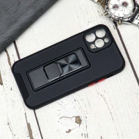 قاب محافظ لنزدار ضد ضربه هولدر کشویی مگنتی iPhone 12 مشکی