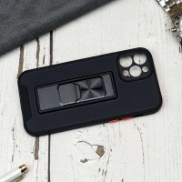 قاب محافظ لنزدار ضد ضربه هولدر کشویی مگنتی iPhone 12 Pro مشکی