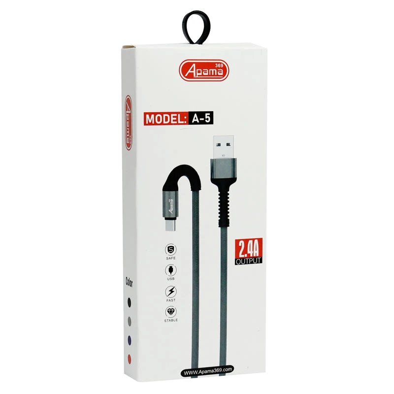 کابل میکرو یو اس بی فست شارژ Apama 369 A-5 2.4A 1m
