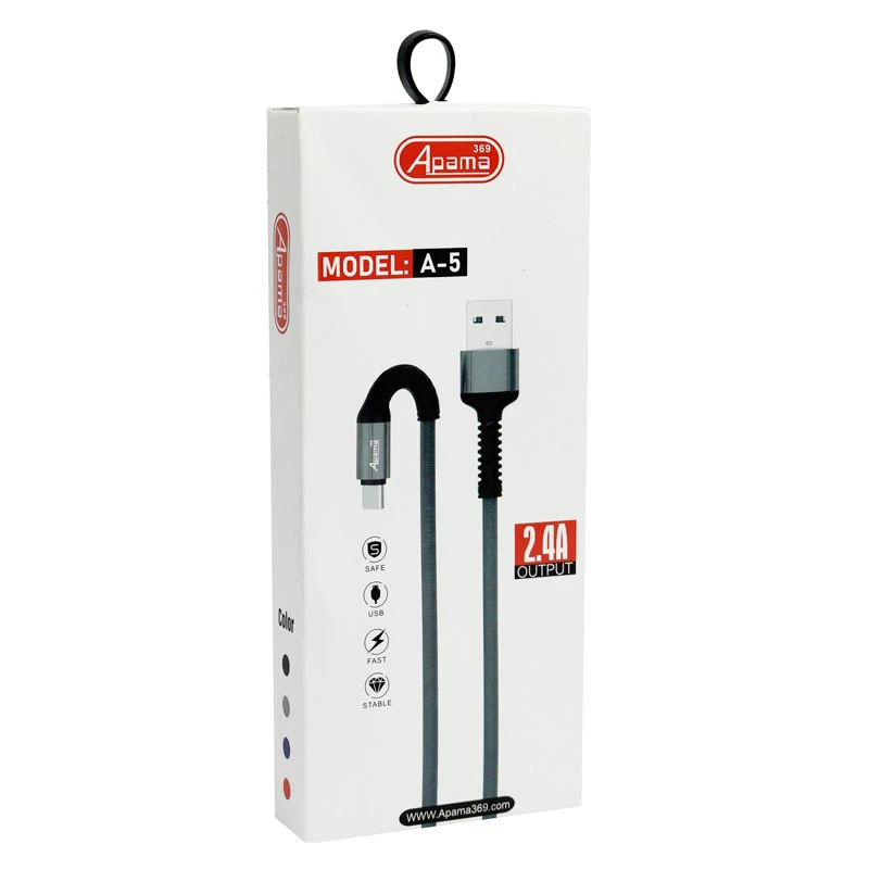 کابل فست شارژ Apama 369 A-5 2.4A Type-C 1m