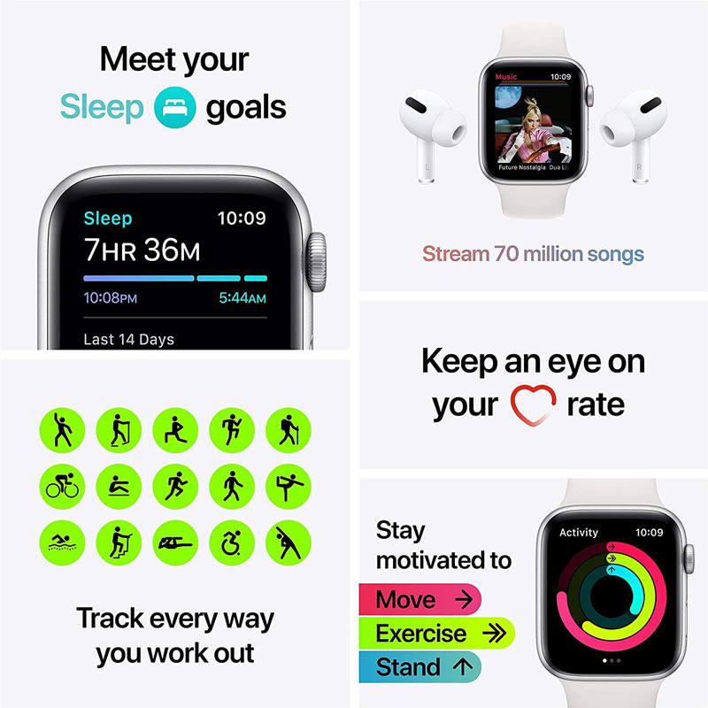 ساعت هوشمند اپل سری Apple Watch 40mm Aluminium Case Sport Band SE