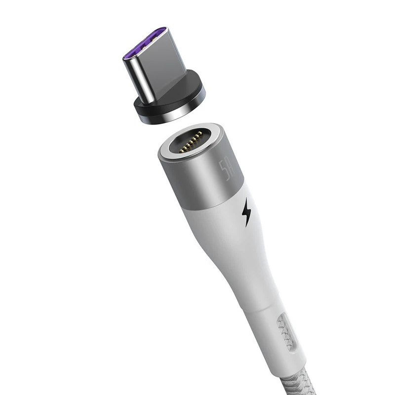 کابل مگنتی فست شارژ Baseus Zinc Magnetic CATXC-N 5A Type-C 1m