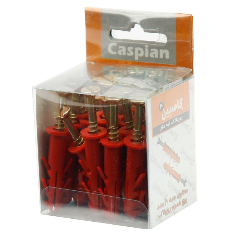 پیچ و رولپلاک لبه دار کاسپین سایز 4 Caspian پک 20 عددی