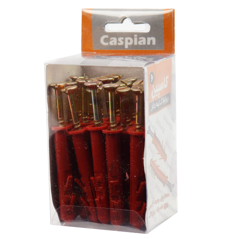 پیچ و رولپلاک لبه دار کاسپین سایز 6 Caspian پک 20 عددی