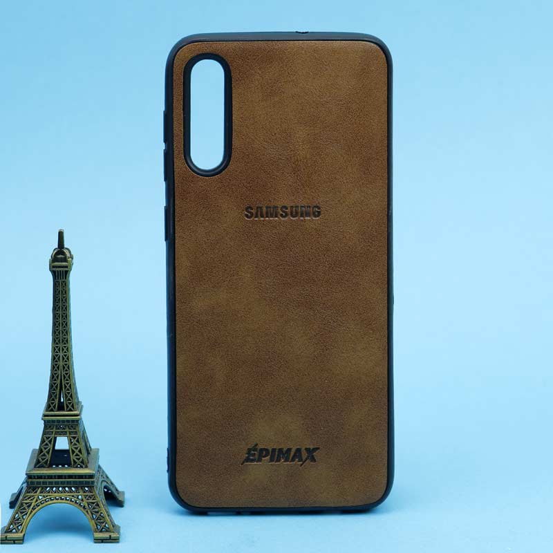 قاب چرمی قهوه ای EPIMAX سامسونگ A30s / A50 / A50s