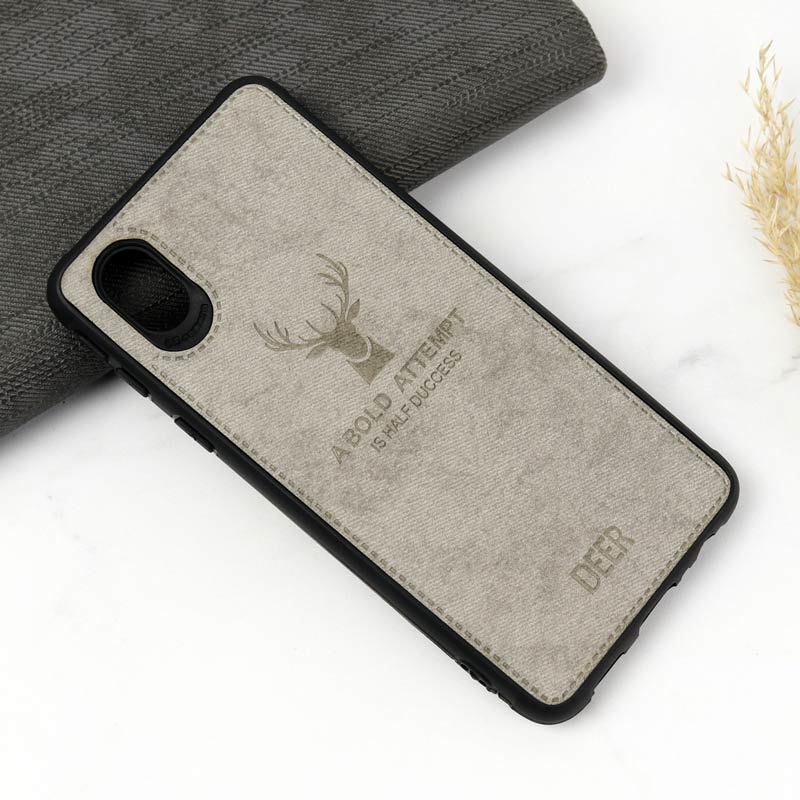 قاب چرمی سامسونگ Galaxy A01 Core طرح گوزن طوسی