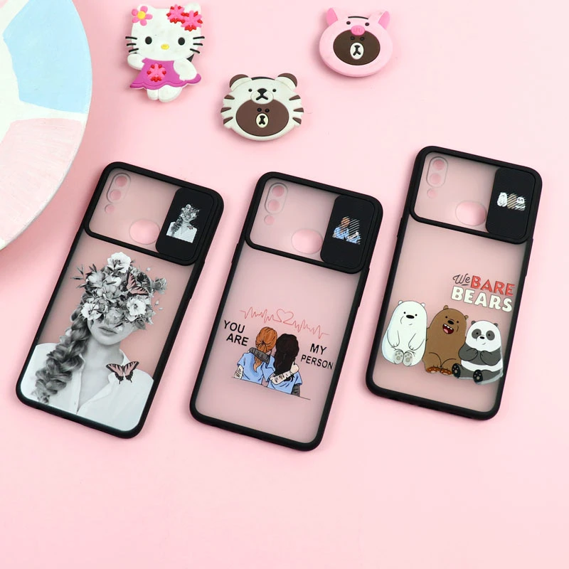 قاب سامسونگ Galaxy A10s طرح دار دخترانه سری B محافظ لنزدار کشویی