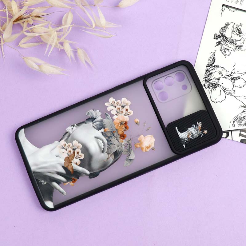 قاب سامسونگ Galaxy A31 طرح دار دخترانه سری B محافظ لنزدار کشویی