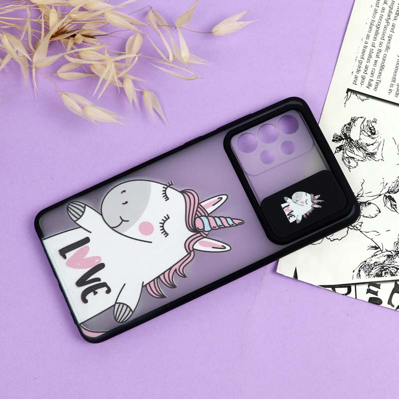 قاب سامسونگ Galaxy A72 طرح دار دخترانه سری B محافظ لنزدار کشویی