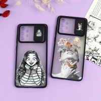 قاب سامسونگ Galaxy A72 طرح دار دخترانه سری B محافظ لنزدار کشویی