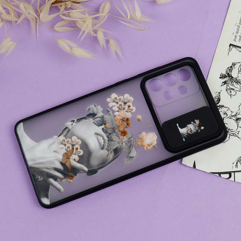 قاب سامسونگ Galaxy A72 طرح دار دخترانه سری B محافظ لنزدار کشویی