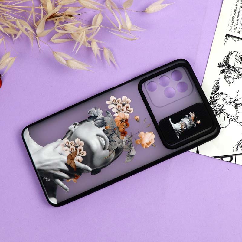 قاب سامسونگ Galaxy F62 / M62 طرح دار دخترانه سری B محافظ لنزدار کشویی