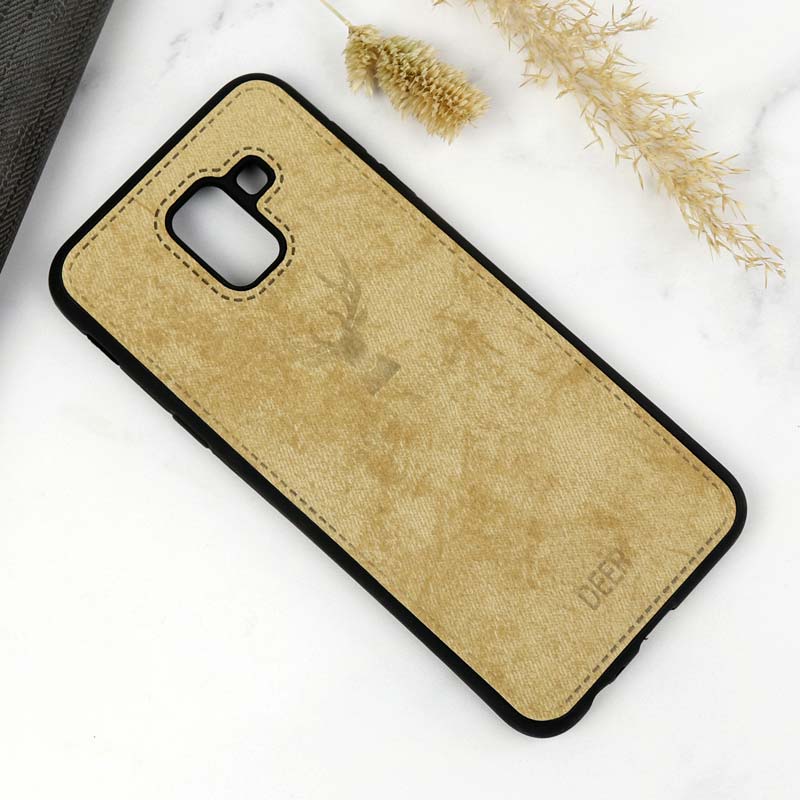 قاب چرمی طرح گوزن Samsung J6 خاکی