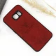 قاب چرمی سامسونگ Galaxy S7 طرح گوزن محافظ لنزدار زرشکی