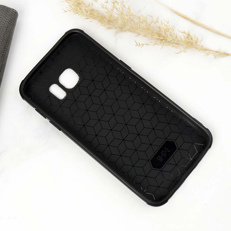 قاب چرمی سامسونگ Galaxy S7 طرح گوزن محافظ لنزدار زرشکی