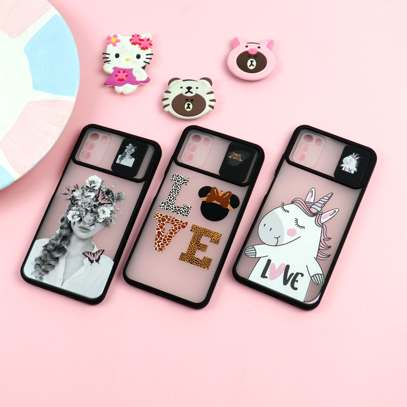 قاب محافظ لنز دار کشویی طرحدار دخترانه Xiaomi Poco M3 سری B