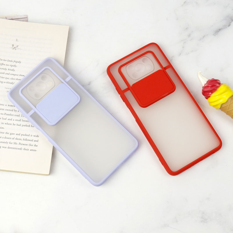 قاب PC مات محافظ لنز دار کشویی Xiaomi Poco x3/x3 NFC/x3 pro