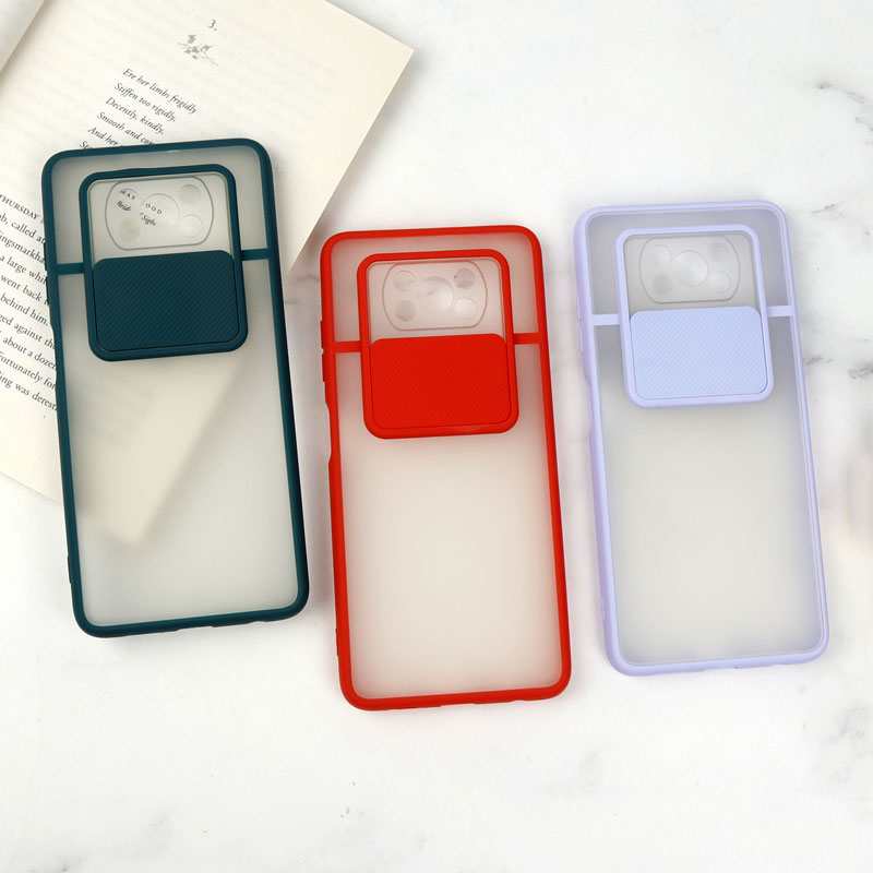 قاب PC مات محافظ لنز دار کشویی Xiaomi Poco x3/x3 NFC/x3 pro