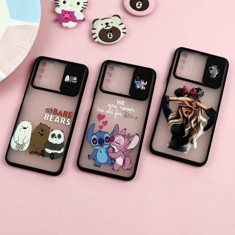 قاب شیائومی Redmi 9T طرح دار دخترانه سری B محافظ لنزدار کشویی